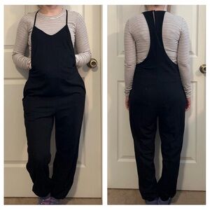 Black Lightweight Baggy Loose Fitting Sleeveless Jumpsuit